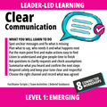 Clear Communication: Level 1 - Emerging