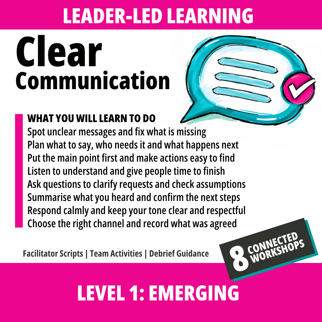 Clear Communication: Level 1 - Emerging
